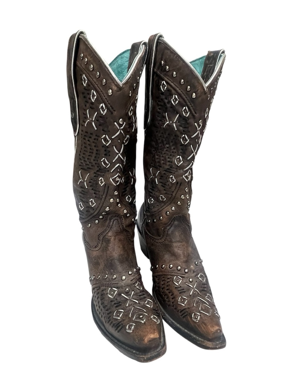 Women’s Corral Vintage Studded Snip Toe Western Boots size 8.5